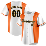 Custom Unisex White & Light Orange Pattern Baseball Jersey BB0000520211