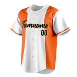 Custom Unisex White & Light Orange Pattern Baseball Jersey BB0000520211