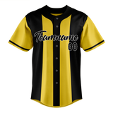 Custom Unisex Yellow & Black Pattern Baseball Jersey BB0000521201