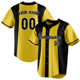 Custom Unisex Yellow & Black Pattern Baseball Jersey BB0000521201