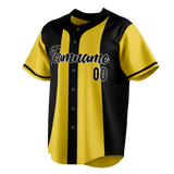 Custom Unisex Yellow & Black Pattern Baseball Jersey BB0000521201