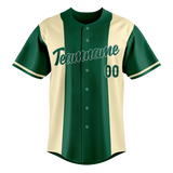 Custom Unisex Kelly Green & Cream Pattern Baseball Jersey BB0000521505