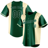 Custom Unisex Kelly Green & Cream Pattern Baseball Jersey BB0000521505