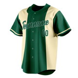 Custom Unisex Kelly Green & Cream Pattern Baseball Jersey BB0000521505