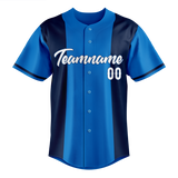 Custom Unisex Royal Blue & Navy Blue Pattern Baseball Jersey BB0000521918