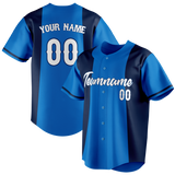 Custom Unisex Royal Blue & Navy Blue Pattern Baseball Jersey