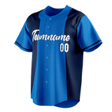 Custom Unisex Royal Blue & Navy Blue Pattern Baseball Jersey BB0000521918