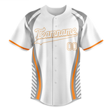 Custom Unisex White & Gray Pattern Baseball Jersey BB0000530203