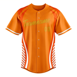 Custom Unisex Light Orange & Orange Pattern Baseball Jersey BB0000531110