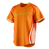 Custom Unisex Light Orange & Orange Pattern Baseball Jersey BB0000531110