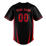 Custom Unisex Black & Red Pattern Baseball Jersey BB0000540109