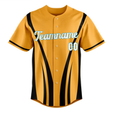 Custom Unisex Yellow & Black Pattern Baseball Jersey BB0000541201