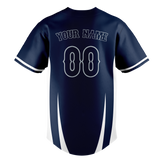 Custom Unisex Navy Blue & White Pattern Baseball Jersey BB0000541802