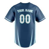 Custom Unisex Blue & Light Blue Pattern Baseball Jersey BB0000542021