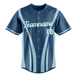 Custom Unisex Blue & Light Blue Pattern Baseball Jersey BB0000542021