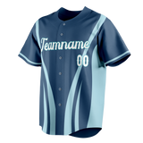 Custom Unisex Blue & Light Blue Pattern Baseball Jersey BB0000542021