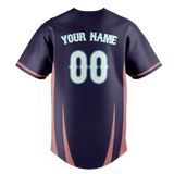 Custom Unisex Purple & Light Pink Pattern Baseball Jersey BB0000542326