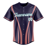 Custom Unisex Purple & Light Pink Pattern Baseball Jersey BB0000542326