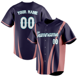 Custom Unisex Purple & Light Pink Pattern Baseball Jersey