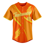 Custom Unisex Light Orange & Yellow Pattern Baseball Jersey BB0000551112