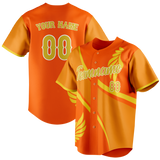 Custom Unisex Light Orange & Yellow Pattern Baseball Jersey