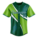 Custom Unisex Kelly Green & Green Pattern Baseball Jersey BB0000551514