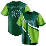 Custom Unisex Kelly Green & Green Pattern Baseball Jersey