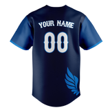 Custom Unisex Navy Blue & Royal Blue Pattern Baseball Jersey BB0000551819