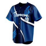 Custom Unisex Navy Blue & Royal Blue Pattern Baseball Jersey BB0000551819