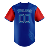 Custom Unisex Royal Blue & Red Pattern Baseball Jersey BB0000551909