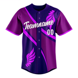 Custom Unisex Dark Purple & Light Purple Pattern Baseball Jersey BB0000552224