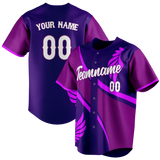 Custom Unisex Dark Purple & Light Purple Pattern Baseball Jersey