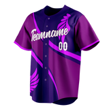 Custom Unisex Dark Purple & Light Purple Pattern Baseball Jersey BB0000552224