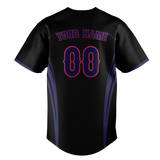 Custom Unisex Black & Dark Purple Pattern Baseball Jersey BB0000560122