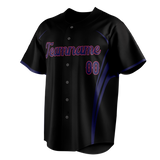 Custom Unisex Black & Dark Purple Pattern Baseball Jersey BB0000560122