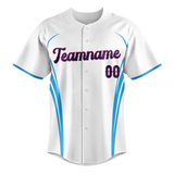 Custom Unisex White & Blue Pattern Baseball Jersey BB0000560220