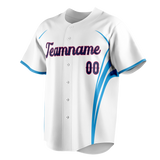 Custom Unisex White & Blue Pattern Baseball Jersey BB0000560220