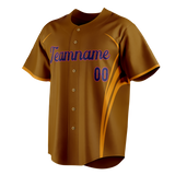 Custom Unisex Brown & Yellow Pattern Baseball Jersey BB0000560712