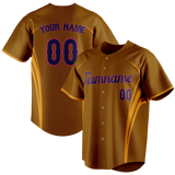 Custom Unisex Brown & Yellow Pattern Baseball Jersey BB0000560712