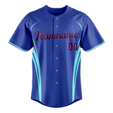 Custom Unisex Blue & Light Blue Pattern Baseball Jersey BB0000562021