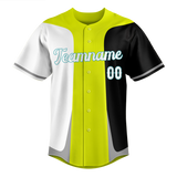 Custom Unisex Green & Black Pattern Baseball Jersey BB0000571401