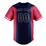 Custom Unisex Navy Blue & Pink Pattern Baseball Jersey BB0000571825