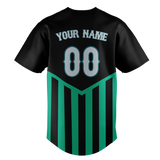 Custom Unisex Black & Teal Pattern Baseball Jersey BB0000580117