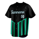 Custom Unisex Black & Teal Pattern Baseball Jersey BB0000580117