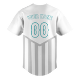 Custom Unisex White & Silver Pattern Baseball Jersey BB0000580204