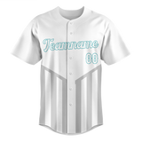 Custom Unisex White & Silver Pattern Baseball Jersey BB0000580204