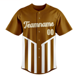 Custom Unisex Brown & White Pattern Baseball Jersey BB0000580702