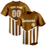 Custom Unisex Brown & White Pattern Baseball Jersey