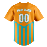 Custom Unisex Light Orange & Teal Pattern Baseball Jersey BB0000581117