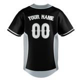 Custom Unisex Black & Gray Pattern Baseball Jersey BB0000590103